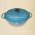 Oval Shape Cast Iron Casserole Enamel Finishing Size 34X26cm